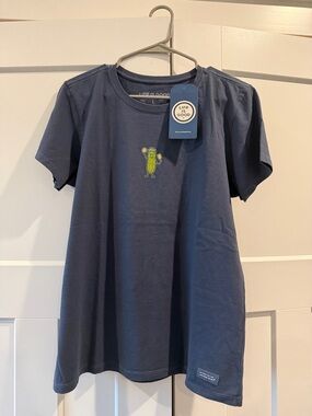 Life Is Good Navy Short-Sleeve Tee with Pickle Graphic